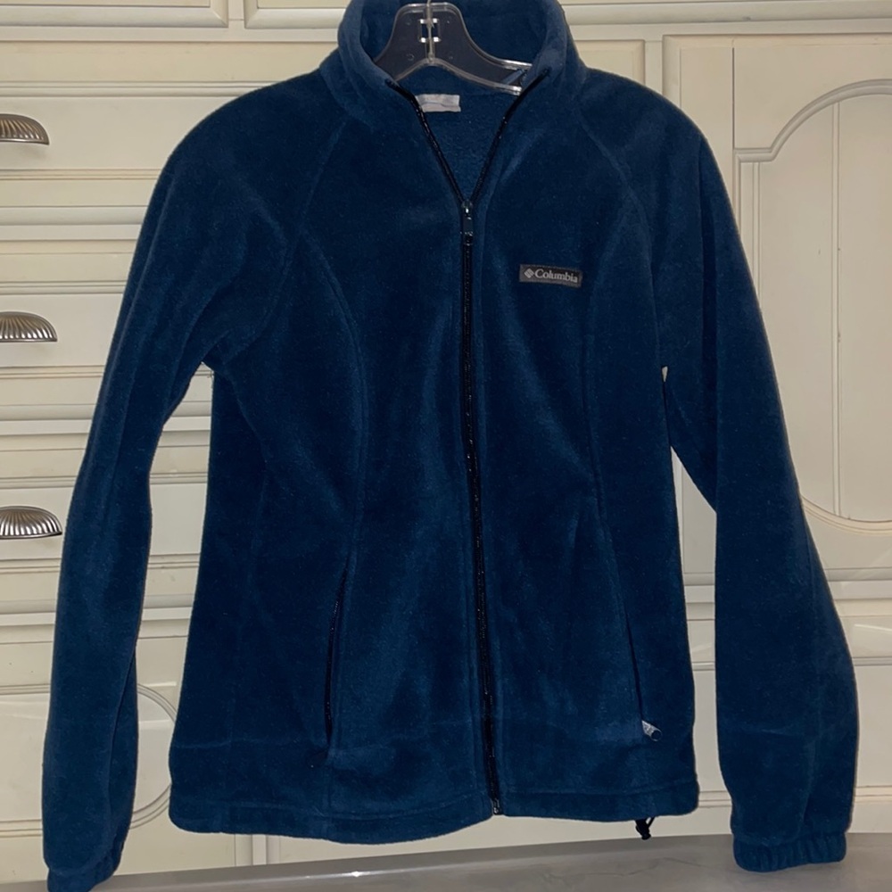 Dark teal/blue Columbia fleece zip up size small